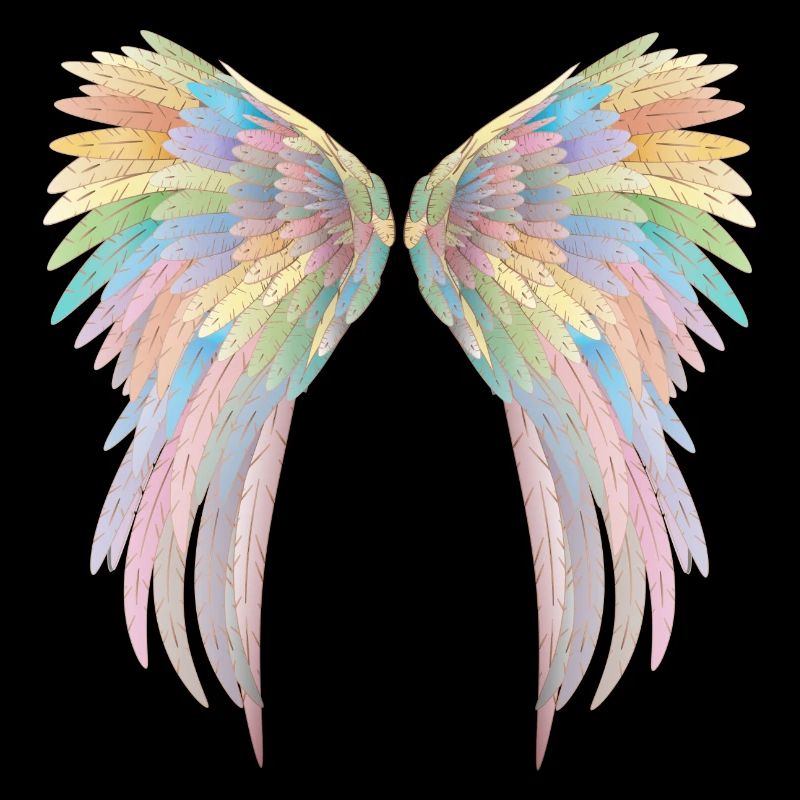 Wunderschöne pastellfarbene Engelsflügel