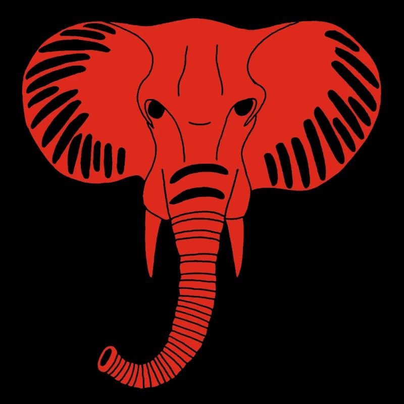 Tête d'éléphant rouge