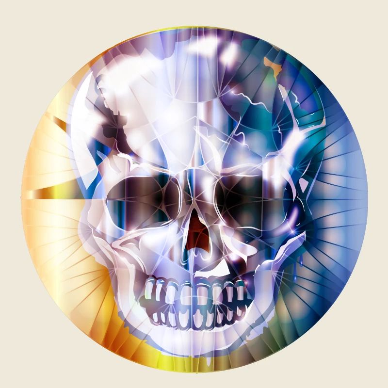 extravaganter Totenkopf in bunt schimmernder Farbe