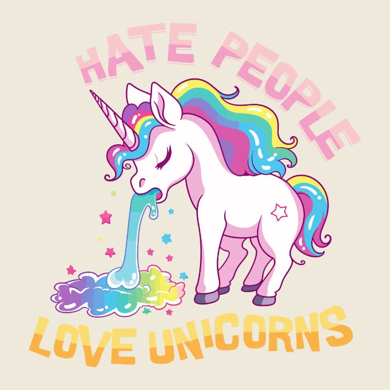 Ich Hasse Menschen Einhorn Kotzt Regenbogen Lustig