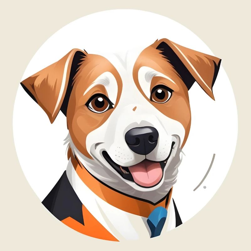 Portrait de chien amical stylisé