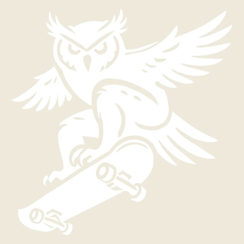 Schneeeule Skateboard Silhouette Minimalistischer