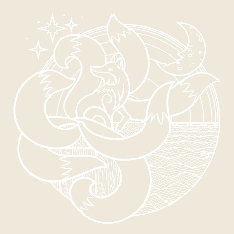 7 Tailed Fox - White for Black - DIGITAL