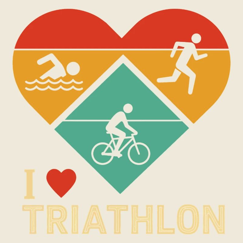 Illustration de cœur de triathlon