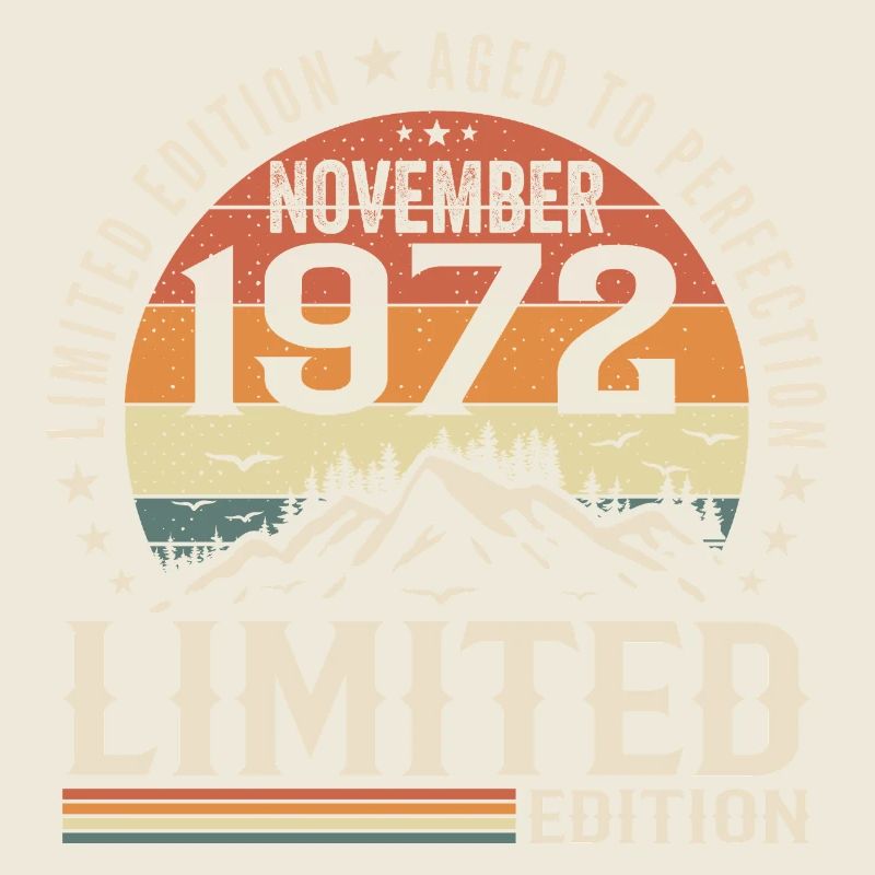 November 1972 Einzigartiger Retro-Geburtstag