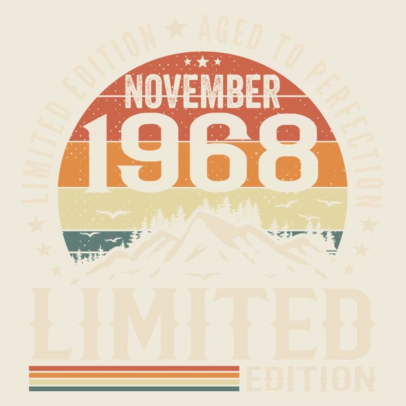 November 1968 Einzigartiger Retro-Geburtstag