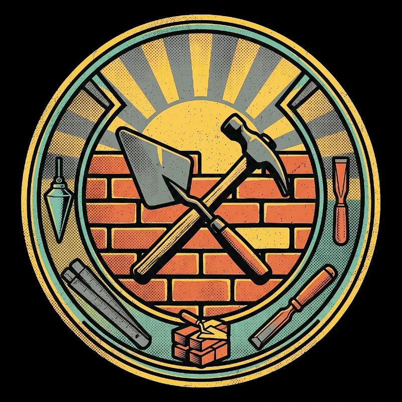 Mauerer Bauarbeiter Vintage