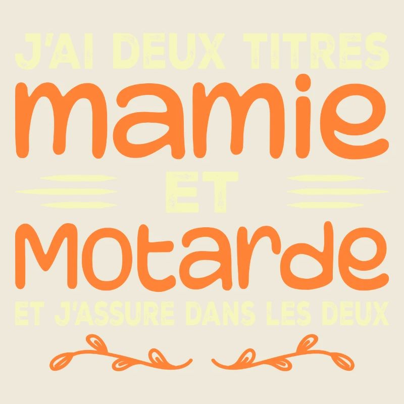 Deux Titres Mamie et Motarde | Grand-mère | Moto