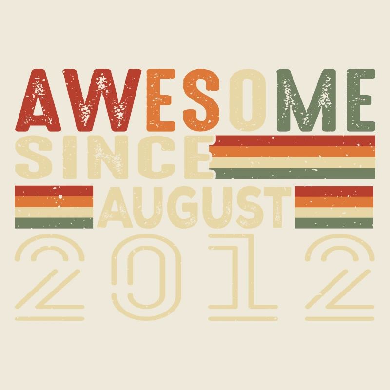 August 2012 Vintage Birthday Gift 12 Years