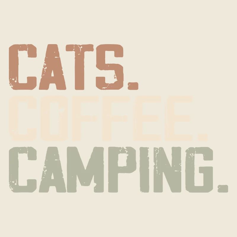 Retro Cats Coffee Camping Funny Campers