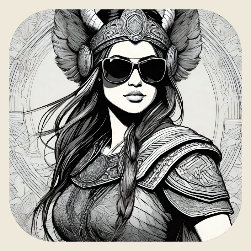 Modern Proud Viking Woman with Sunglasses