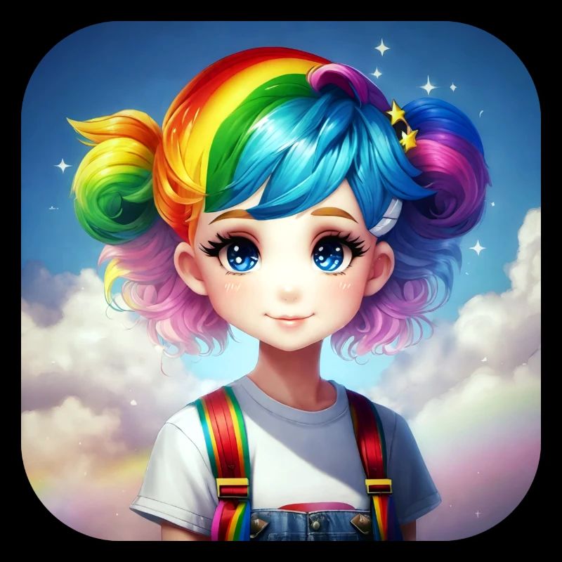 Cute girl with rainbow hair