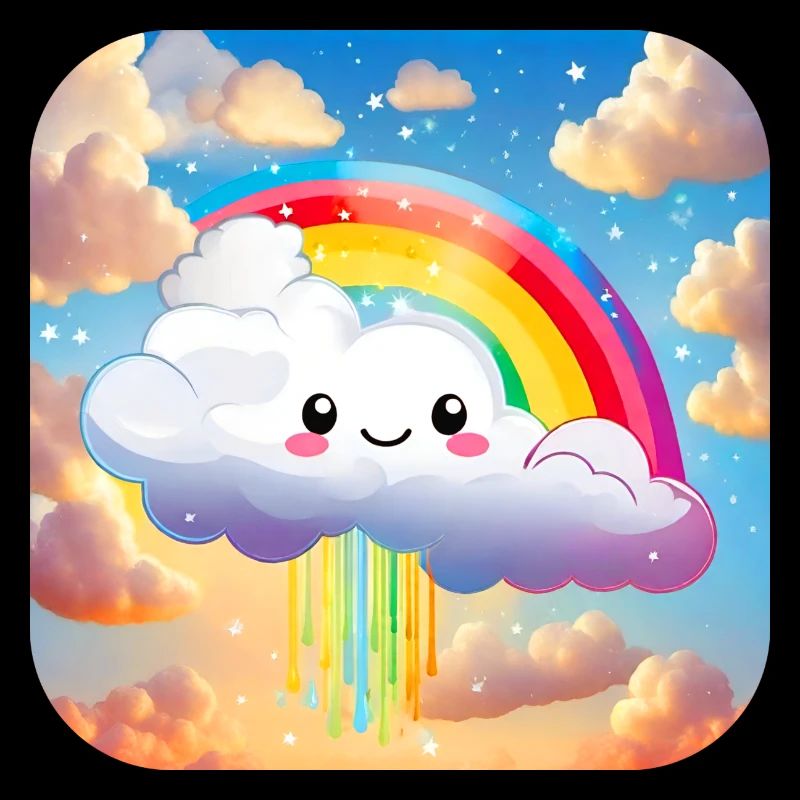 Nuage mignon avec arc-en-ciel