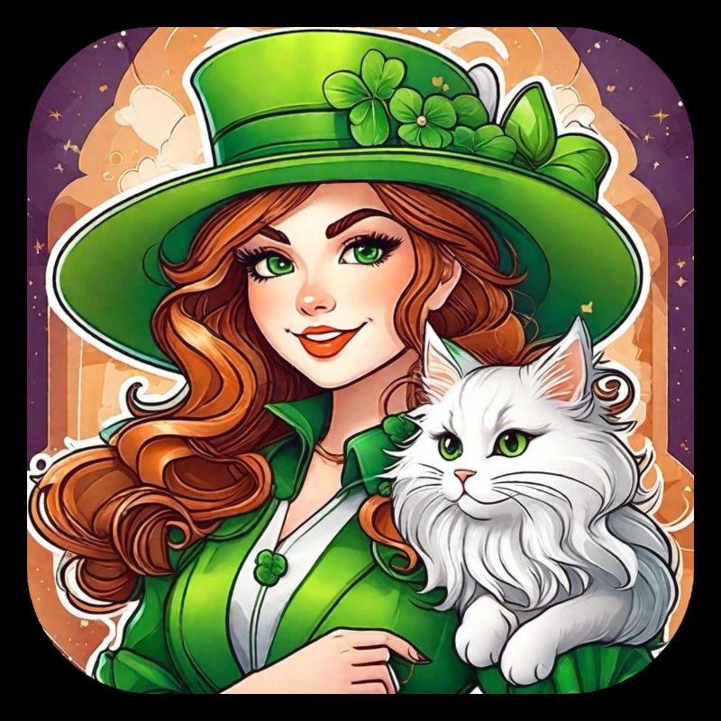 Saint Patrick's Day leprechaun with cat