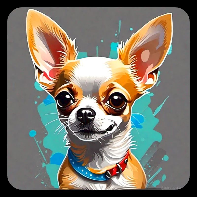 Cute little Chihuahua dog in comic style