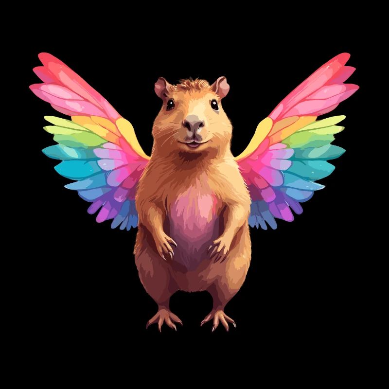Capybara Ailes arc-en-ciel