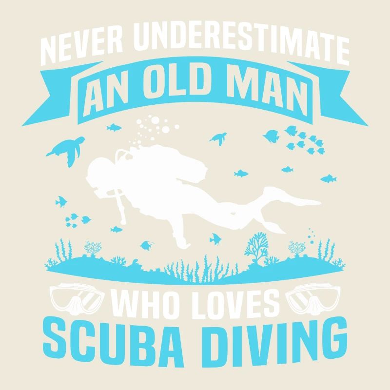 alter Mann, der das Tauchen liebt