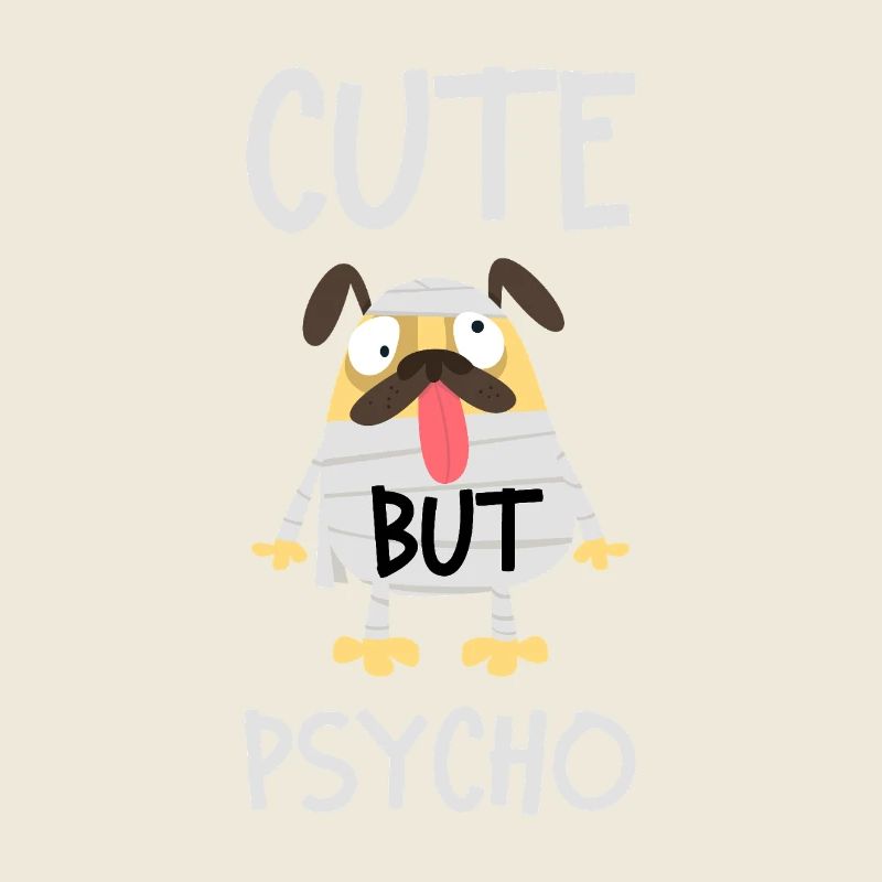 Cute Crazy Mummies Pug Halloween Funny