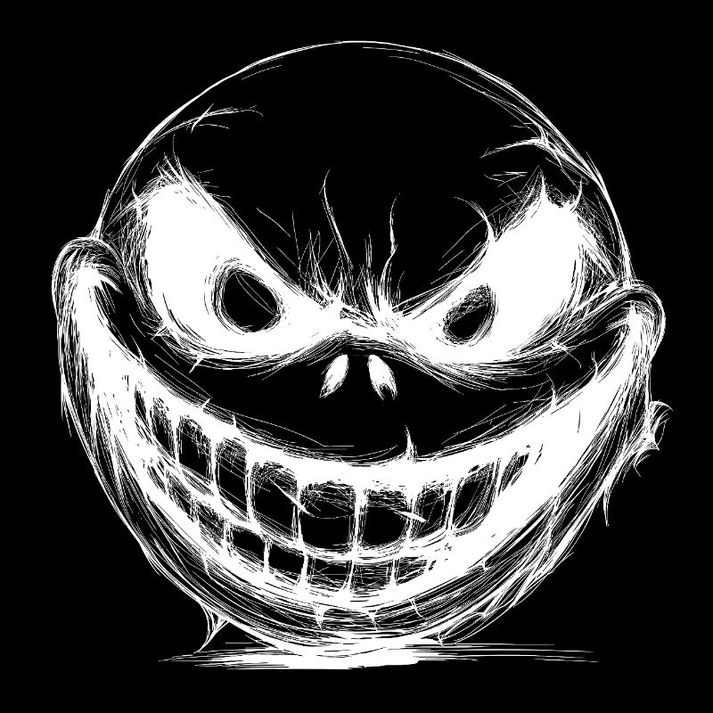Visage d’Halloween effrayant avec des dents