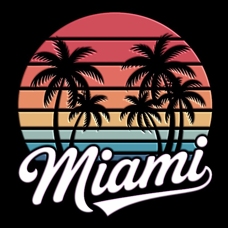 Beach Miami Florida Sunset Palm Trees