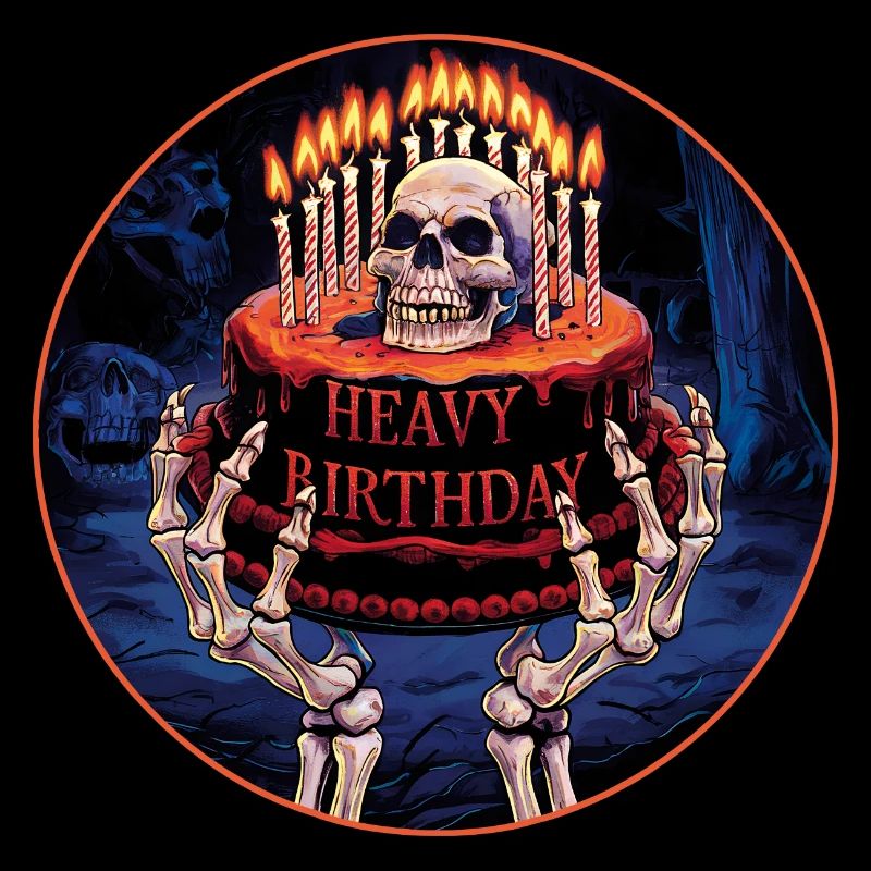 Heavy Birthday bone hand with cake