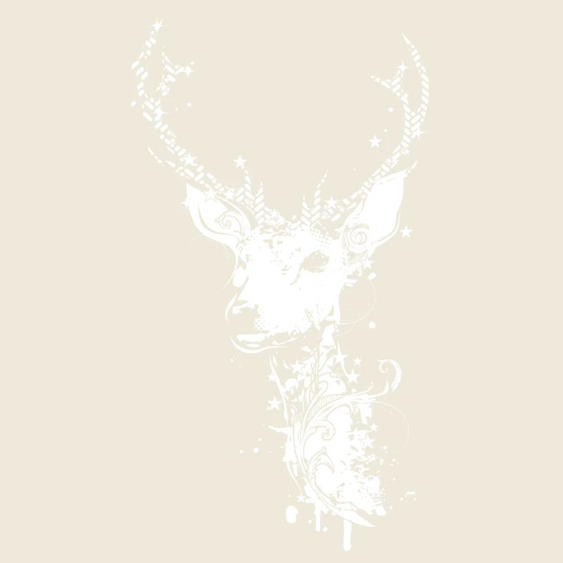 Ein weißer Hirsch Kopf