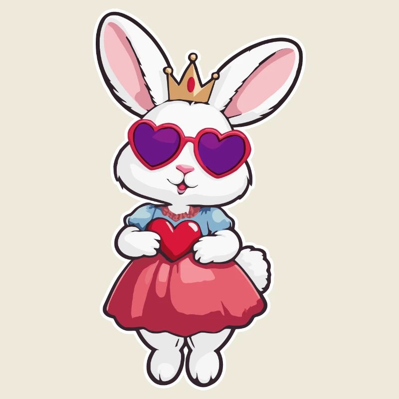 Prinzessin Hase mit Herz Krone