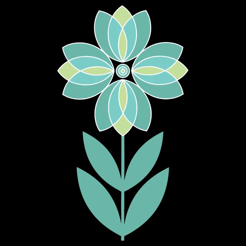 Fleur verte du milieu du siècle