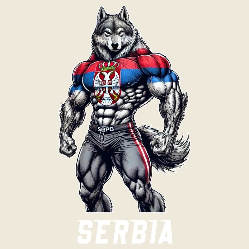 Serbia Wolf Bodybuilding Design