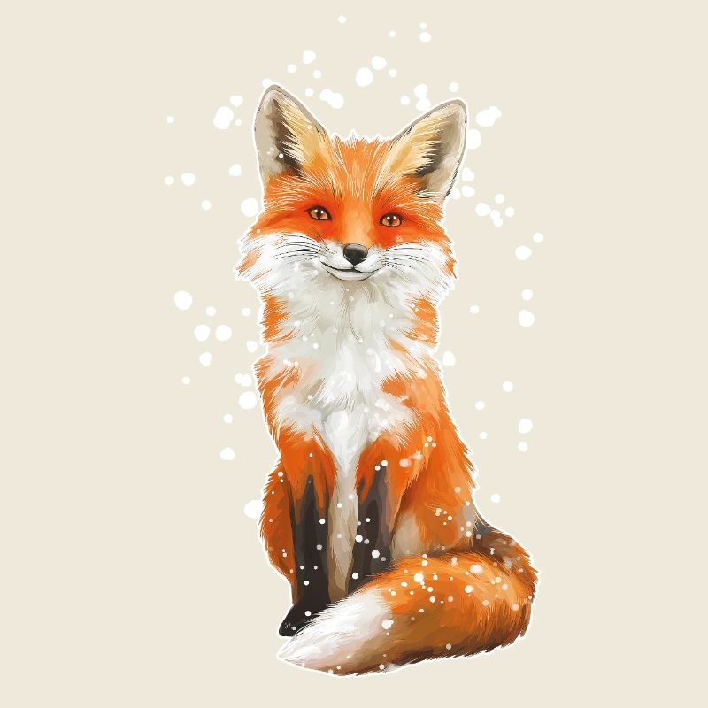 Fuchs mit Schneeflocken
