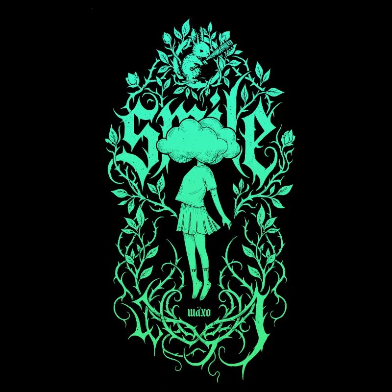 Mädchen-Silhouette im Blätterrahmen