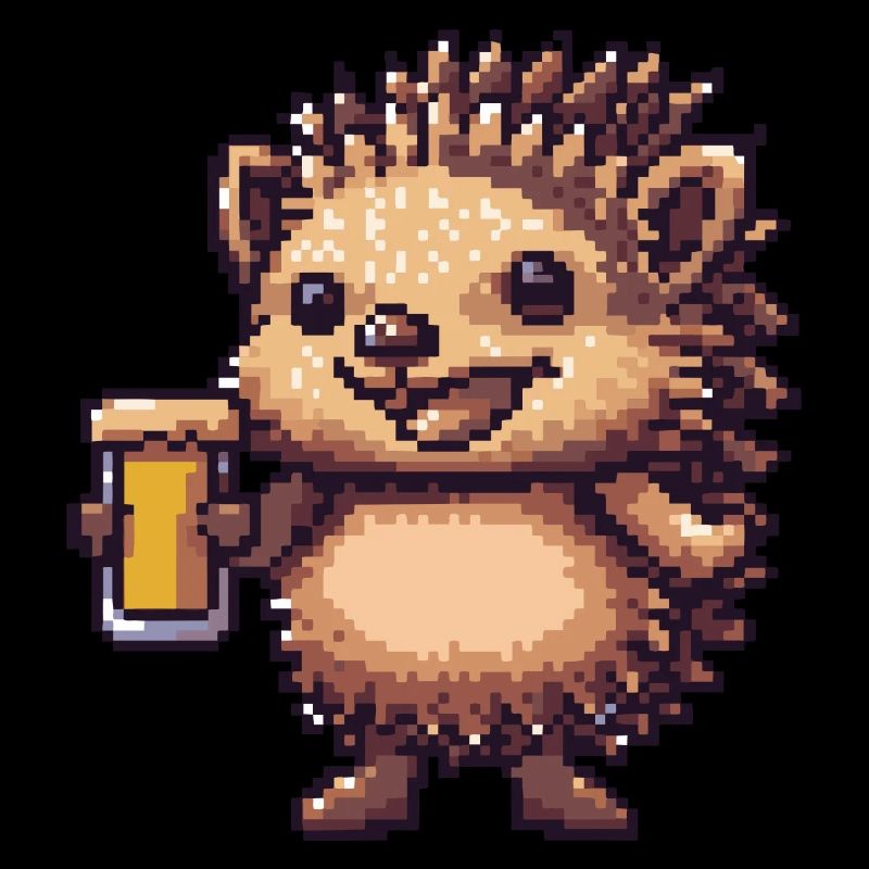 hérisson bière pixel