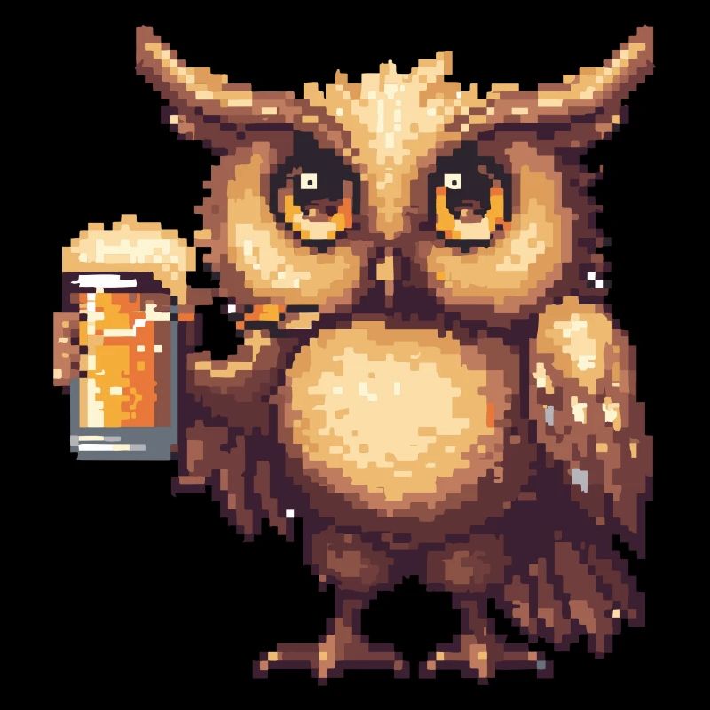 Eule Bier Pixel