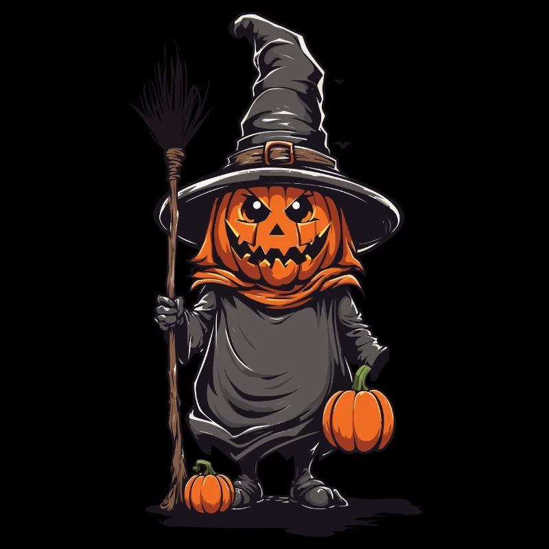Hexe Kürbis Geist Halloween Magie Design