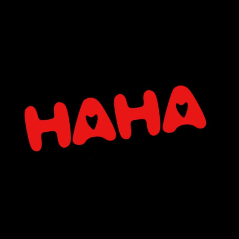 Süßes Motiv - "HAHA" red