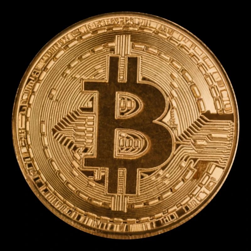 Button "BITCOIN"-Design, Logo, Aufkleber, Magnet