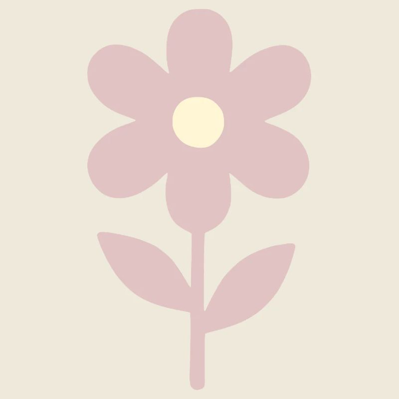 Fleur minimale en rose pâle