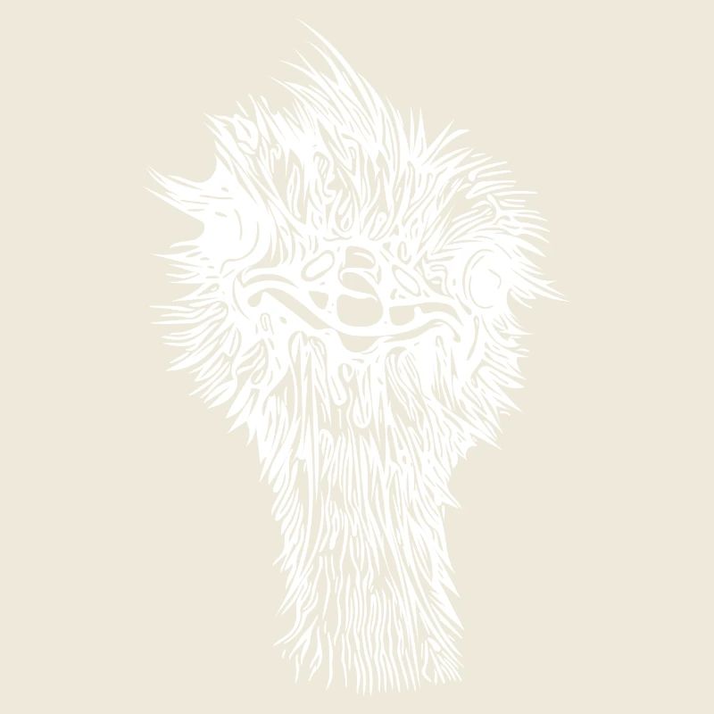 Funny vintage ostrich head