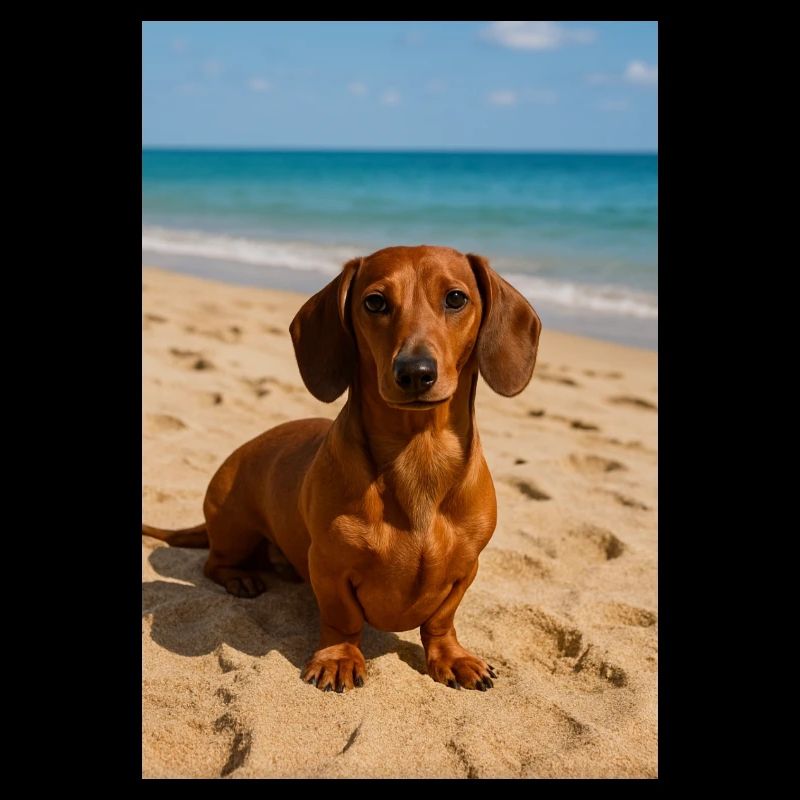 Dackel am Strand