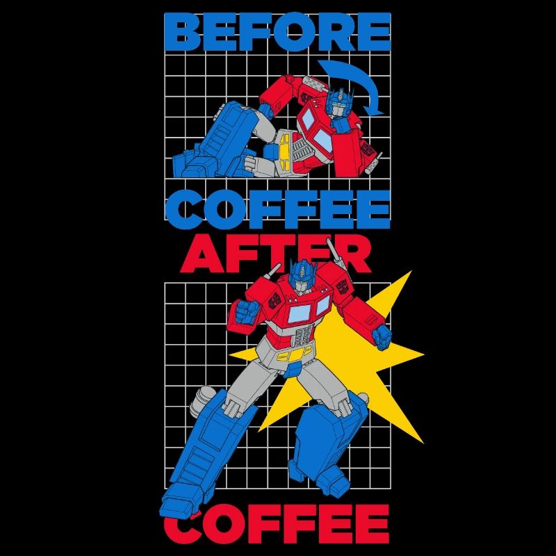 Transformers Optimus Prime Before And After Coffee