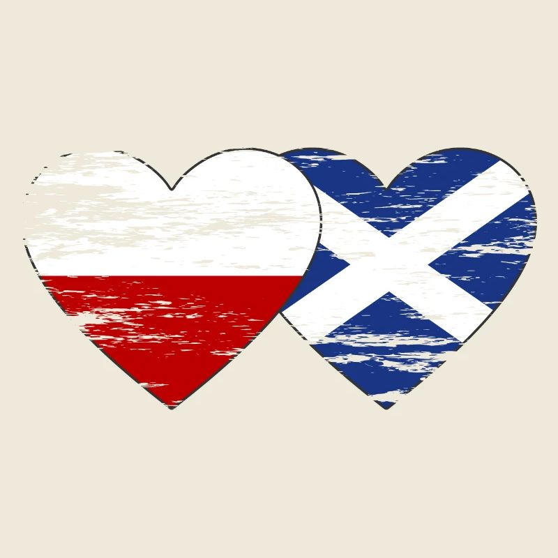 Pologne Ecosse drapeau coeur utilisé