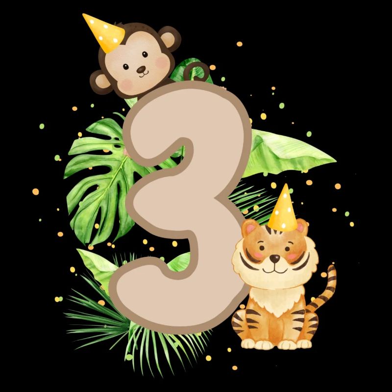 Third Birthday Jungle Tiger Monkey Baby Shower