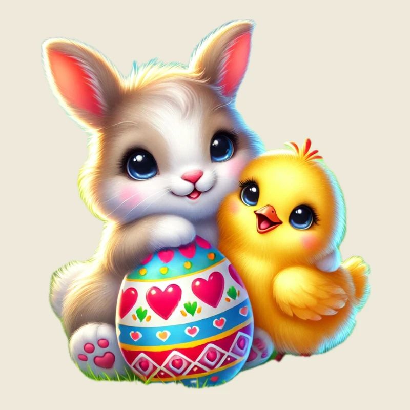 Oeuf de poussin de lapin de Pâques
