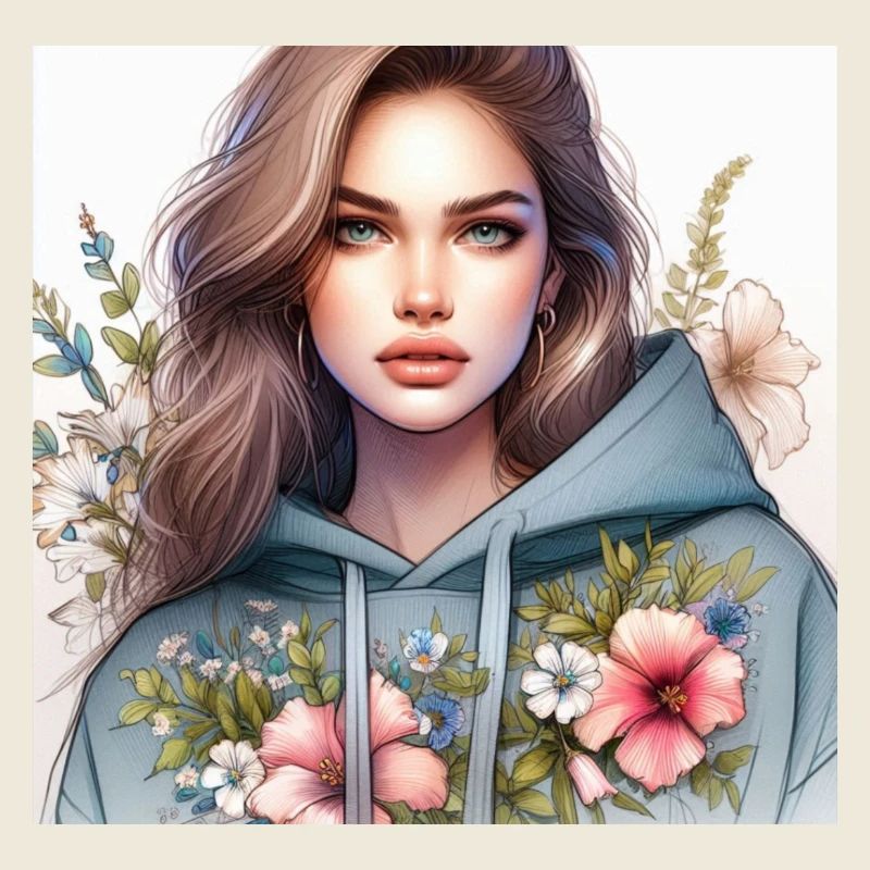 Mädchen im Sweatshirt.