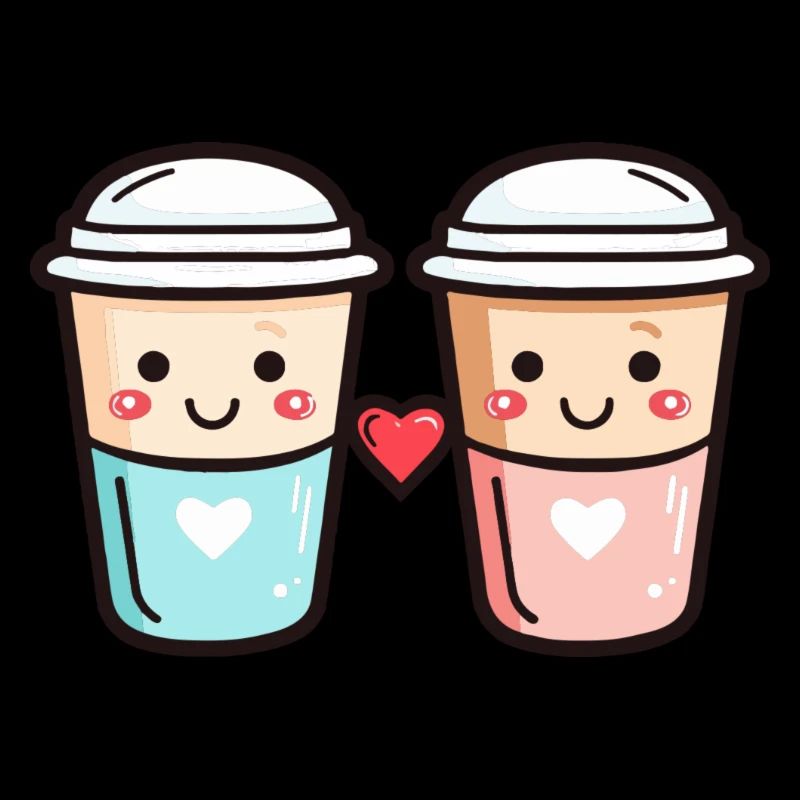 Café à emporter Couple Love Heart Coffee Saint-Valentin
