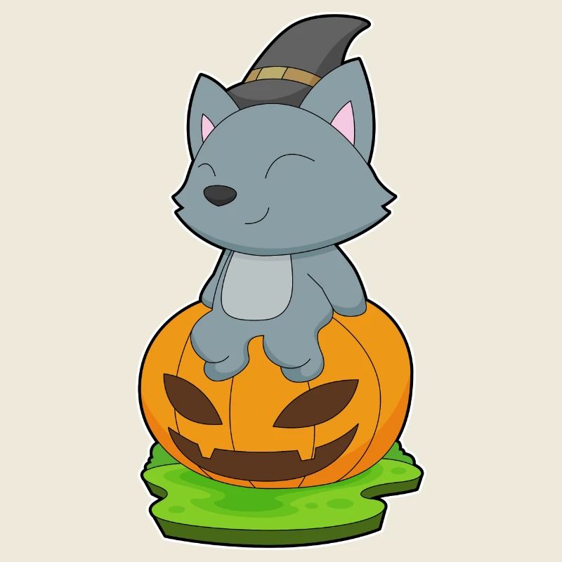 Chat Halloween Sorcière