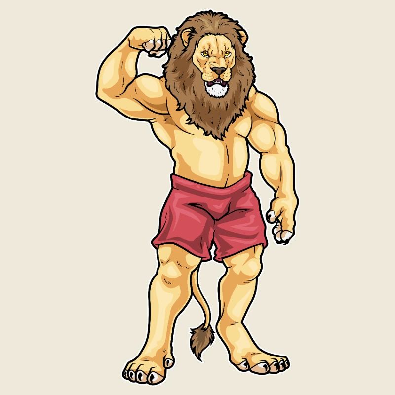 Löwe Bodybuilder Bodybuilding