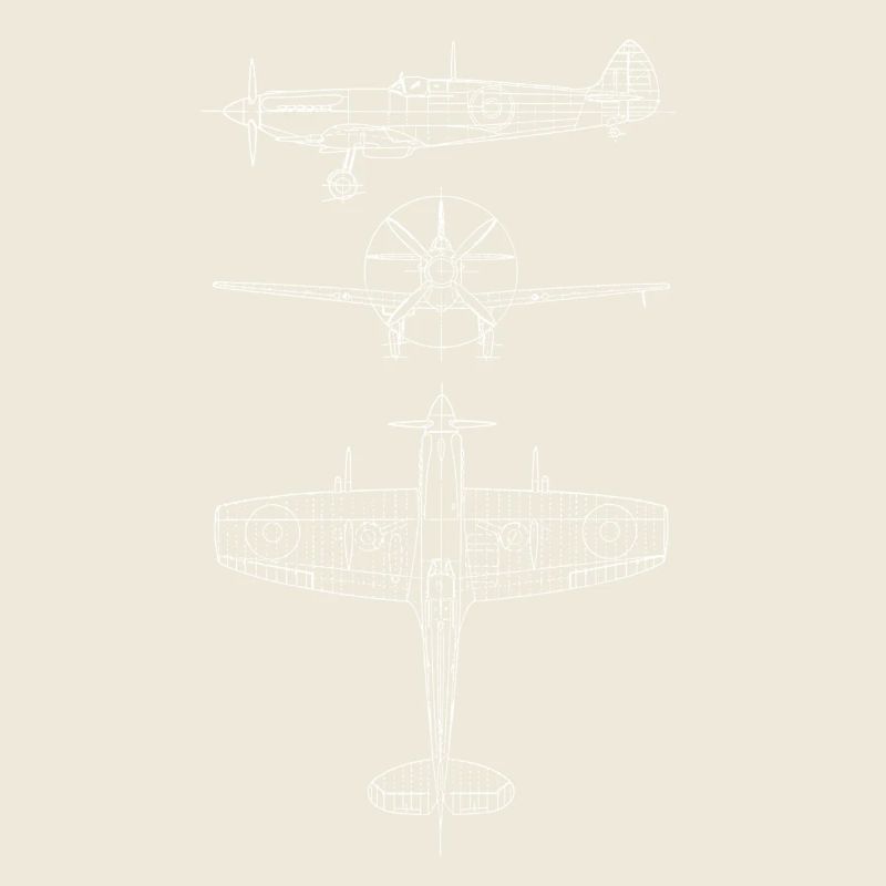 Spitfire airplane blueprint avion