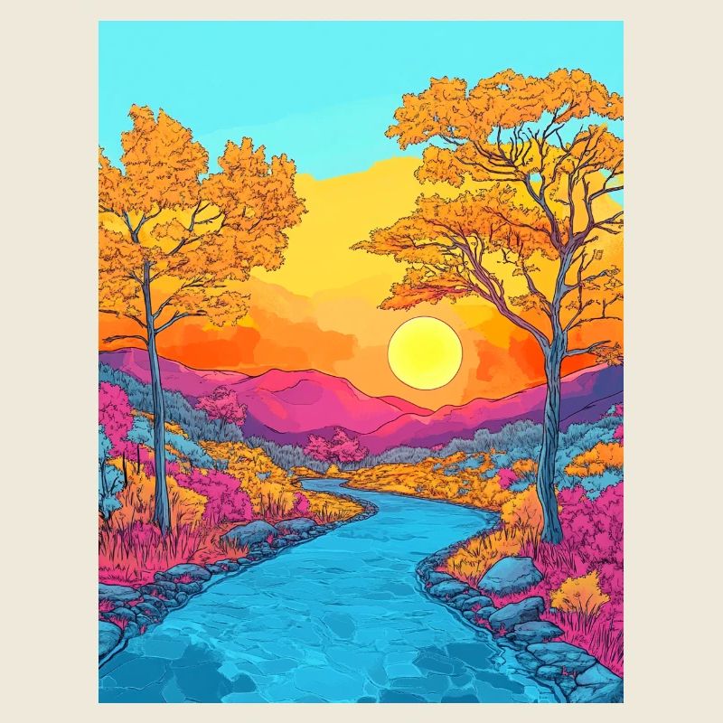 Vivid Autumn Landscape Scene