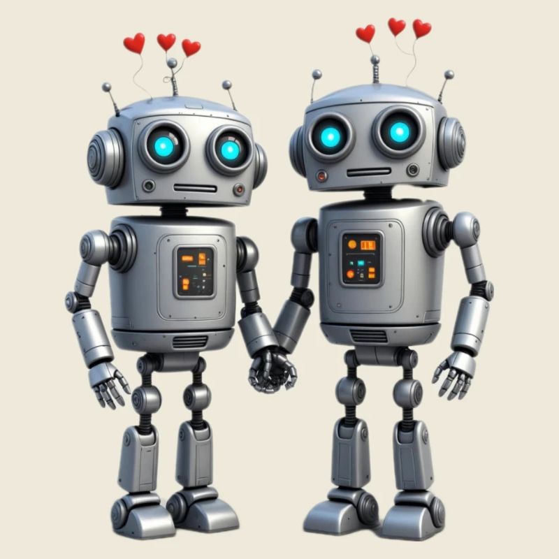 Roboter Pärchen nerds